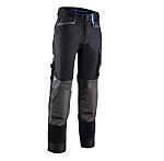 Coverguard 5CAP010 Black Unisex's Cotton, Polyester Stretchy Trousers 24.4-26.7in, 62-68cm Waist