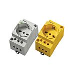 Modular power outlets for electrical enc