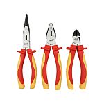 Avit AV06051 3-Piece Insulated Plier Set, 160 mm, 180 mm, 200 mm Overall, Straight Tip