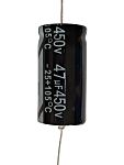 RS PRO 47μF Aluminium Electrolytic Capacitor 450V dc, Axial, Through Hole