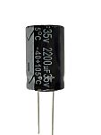 RS PRO 2200μF Aluminium Electrolytic Capacitor 35V dc, Axial, Through Hole