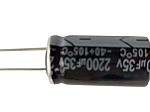 Condensador electrolítico RS PRO, 2200μF, 20%, 35V dc, Axial, Orificio pasante, 16 x 31mm