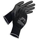 uvex unipur 6639 Black Polyamide Abrasion Resistant Work Gloves, Size 8, Polyurethane Coating