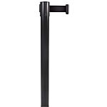 RS PRO Black Metal Retractable Barrier, 2m, Black Tape