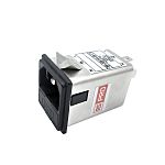 RS PRO 10A, 250 V ac Socket Chassis Mount IEC Inlet Filter, Snap-In 2 Fuse