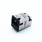 RS PRO 10A, 250 V ac Socket Chassis Mount IEC Inlet Filter, Snap In 2 Fuse