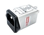 RS PRO 6A, 250 V ac Socket Chassis Mount IEC Inlet Filter, Faston 2 Fuse