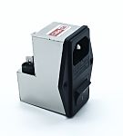 RS PRO 6A, 250 V ac Socket Chassis Mount IEC Inlet Filter 2 Pole, Faston 2 Fuse