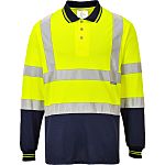 Portwest S279 Yellow/Navy Unisex Hi Vis Polo Shirt, L