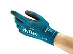 Ansell HyFlex 11-616 Blue Nylon Safety Gloves, Size 6, XS, Polyurethane Coating