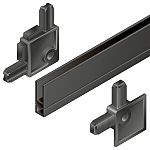 Perfil para fijación de panel Bosch Rexroth de Aluminio Negro de 3m, para usar con ranura de 10mm, perfil de 30 mm