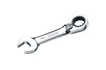 RS PRO Ratchet Combination Spanner, 108 mm Overall, Compact Ratchet Handle