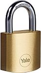 Yale Padlock Brass Padlock, 6.3mm Shackle, 40mm Body