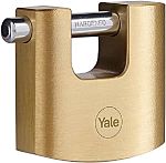Yale Padlock Brass Padlock, 9mm Shackle, 60mm Body