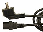 RS PRO Right Angle CEE 7/7 Plug to Straight IEC C13 Socket Power Cord, 2.5m