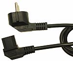 Cable de alimentación RS PRO Negro de 2.5m, con. A Conector macho Shuko alemán tipo F, macho, con. B IEC C13, hembra,