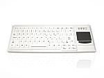 Ceratech Wired USB Compact Touchpad Keyboard, QWERTY (UK), White