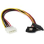 12" LP4 to 2x latching SATA Y Cable