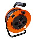 RS PRO 25m 4 Socket Type F - German Schuko Cable Reel Open Reel, 250 V, IP20