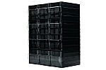 RS PRO 12 Drawer Storage Unit, Polystyrene, 450mm x 338mm x 225mm, Black, Transparent