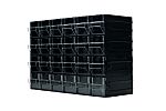 RS PRO 24 Drawer Storage Unit, Polystyrene, 225mm x 338mm x 133mm, Black, Transparent