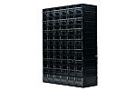 RS PRO 48 Drawer Storage Unit, Polystyrene, 450mm x 338mm x 133mm, Black, Transparent