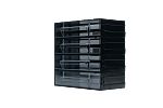 RS PRO 4 Drawer Storage Unit, Polystyrene, 225mm x 225mm x 133mm, Black, Transparent