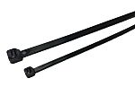 RS PRO Cable Ties, , 330mm x 3.6 mm, Black PP, Pk-500