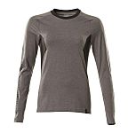 Mascot Workwear Anthracite/Black 40% Polyester, 60% Cotton Long Sleeve T-Shirt, UK- 4XL