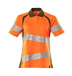 Mascot Workwear 19093-771 Orange Women Hi Vis Polo Shirt, XL