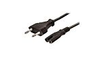 1-Avel, Mains, 300mm 2 Core, Black Polyvinyl Chloride PVC Power Cable