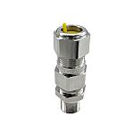 RS PRO Silver Brass Cable Gland, M20 Thread, 6mm min., 13mm max., IP68