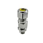 RS PRO Silver Brass Cable Gland, M20 Thread, 9.5mm min., 16mm max., IP68