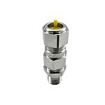 RS PRO Silver Brass Cable Gland, M20 Thread, 9.5mm Min, 16mm Max, IP68