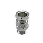 RS PRO Silver Brass Cable Gland, M20 Thread, 7.5mm min., 12mm max., IP68