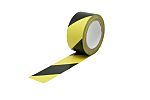 RS PRO Black/Yellow PVC 33mm Hazard Tape, 0.15mm Thickness