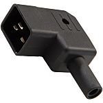 RS PRO C20 Left Angle Cable Mount IEC Connector Male, 16A, 250 V