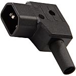 RS PRO C14 Left Angle Cable Mount IEC Connector Male, 10A, 250 V