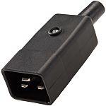 Conector IEC C20 macho RS PRO, Recto, Montaje de Cable, 250 V, 16A