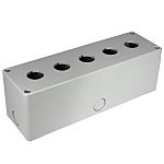 RS PRO Grey Plastic Control Station Enclosure - 5 Hole 22mm Diameter