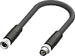 RS PRO Straight Female 3 way M8 to Straight Male 3 way M8 Actuator/Sensor Cable, 600mm