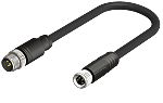 RS PRO Straight Female 4 way M8 to Straight Male 4 way M12 Actuator/Sensor Cable, 3m