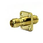 RS PRO Female to Female Flange Mount SMA Connector, 50Ω, Right Angle Body