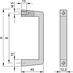 nVent SCHROFF Guide Rail Front Handle for Use with Subracks, 2U