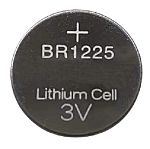 Pila de botón BR1225, 3V, 45mAh, Monofluoruro de Policarbonato-Litio