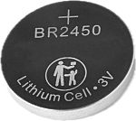 Pila de botón BR2450, 3V, 550mAh, Monofluoruro de Policarbonato-Litio