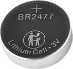 Pila de botón BR2477, 3V, 1000mAh, Monofluoruro de Policarbonato-Litio