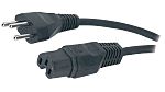 Feller Power 1 mm² 3 Core Power Cable, Black Polyvinyl Chloride PVC, 2m