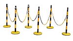 RS PRO Black & Yellow Steel Chain Barrier