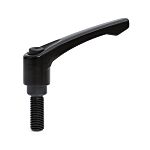 RS PRO Gloss Black Die Cast Zinc Cabinet Handle 57 mm Height, 78mm Length